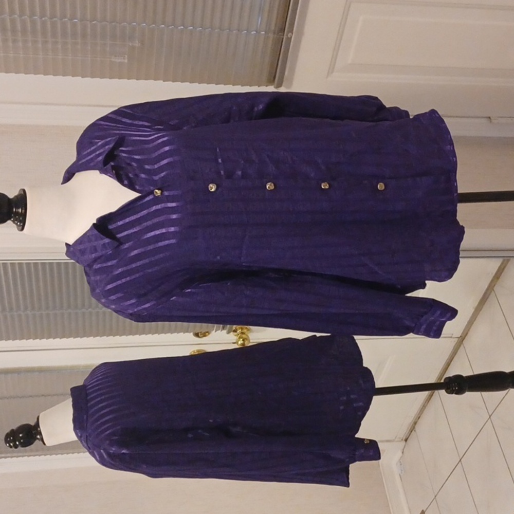 4/$60 Silky Striped Blouse - Size Medium